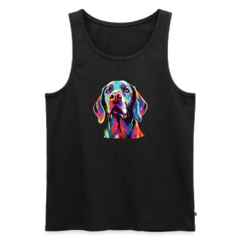 Wasserfarben Farbenfroher Harrier - Männer Premium Bio Tank Top - Schwarz - Vorne - AI Model Male 178 light (178cm)