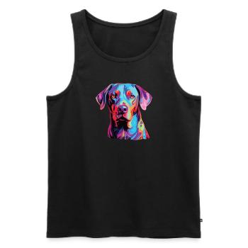 Watercolor Colorful Blue Lacy - Men's Premium Organic Tank Top - black - Front - AI Model Male 178 light (178cm)