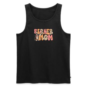 Berner Sennenhund Groovy Berner Mom - Männer Premium Bio Tank Top - Schwarz - Vorne - Michal (187cm)