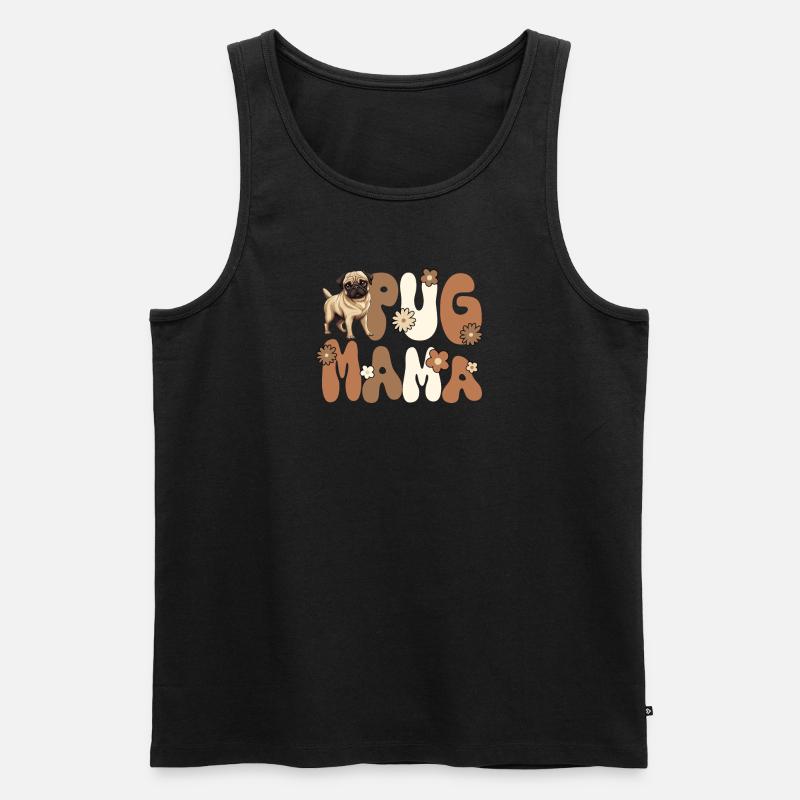 Mops Groovy Mops Mama - Männer Premium Bio Tank Top - Schwarz