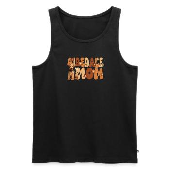 Airedale Terrier Groovy Airedale Mom - Männer Premium Bio Tank Top - Schwarz - Vorne - AI Model Male 178 light (178cm)