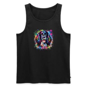 Épagneul springer anglais coloré aquarelle - Débardeur bio Premium Homme - noir - Devant - Michal (187cm)