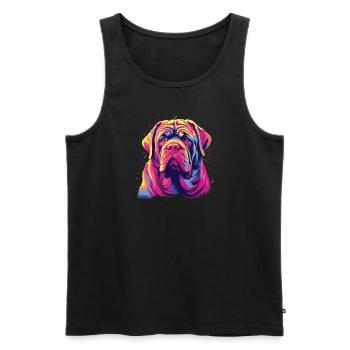Wasserfarben Farbenfroher Mastino Napoletano - Männer Premium Bio Tank Top - Schwarz - Vorne - Michal (187cm)