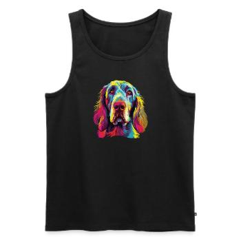 Aquarelle colorée Spinone Italiano - Débardeur bio Premium Homme - noir - Devant - AI Model Male 178 light (178cm)
