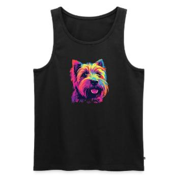 Watercolor Colorful Irish Glen Of Imaal - Men's Premium Organic Tank Top - black - Front - Michal (187cm)