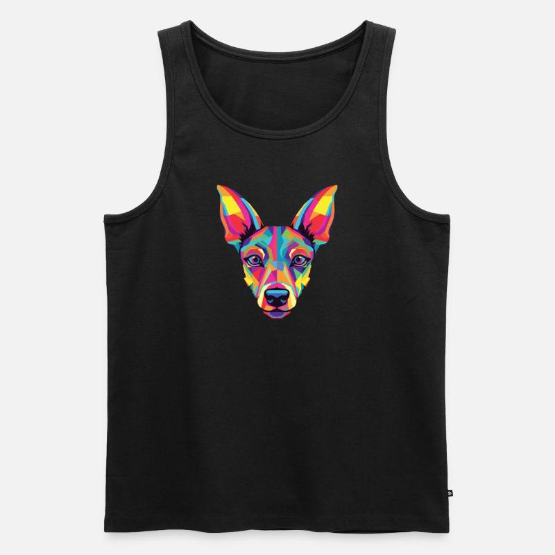 Wasserfarben Farbenfroher Xoloitzcuintli - Männer Premium Bio Tank Top - Schwarz