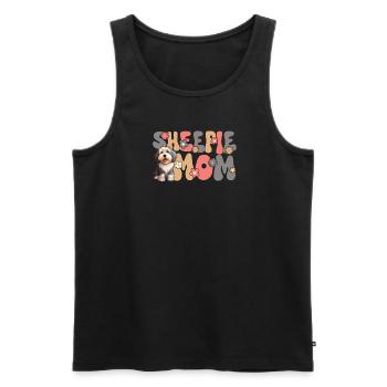 Old English Sheepdog Groovy Sheepie Mom - Men's Premium Organic Tank Top - black - Front - Michal (187cm)