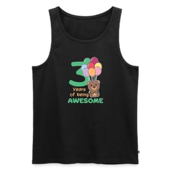 Bear for 3rd birthday children three years old - Men's Premium Organic Tank Top - black - Front - Michal (187cm)