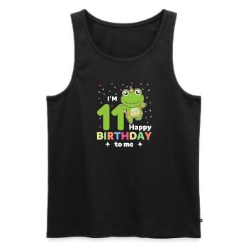 Grenouille pour les 11 ans pour les enfants de onze ans - Débardeur bio Premium Homme - noir - Devant - Michal (187cm)