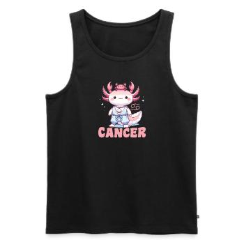 L’axolotl comme signe du zodiaque Cancer - Débardeur bio Premium Homme - noir - Devant - Michal (187cm)
