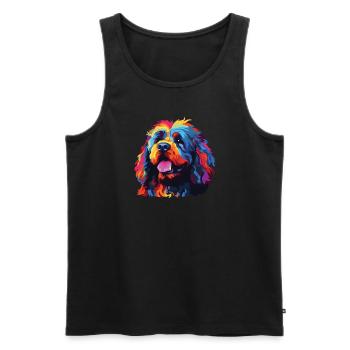 Watercolor Colorful Barbet - Men's Premium Organic Tank Top - black - Front - Michal (187cm)