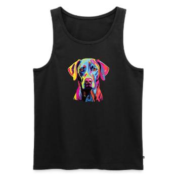 Watercolor Colorful Blue Lacy - Men's Premium Organic Tank Top - black - Front - AI Model Male 178 light (178cm)