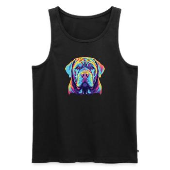 Wasserfarben Farbenfroher Mastino Napoletano - Männer Premium Bio Tank Top - Schwarz - Vorne - Michal (187cm)