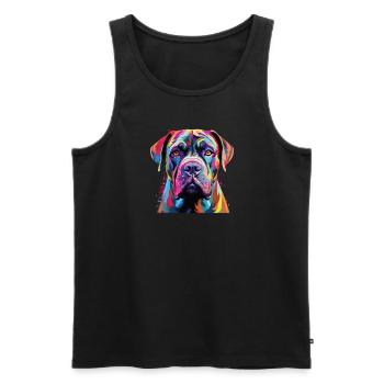 Aquarelle colorée Boerboel - Débardeur bio Premium Homme - noir - Devant - Michal (187cm)