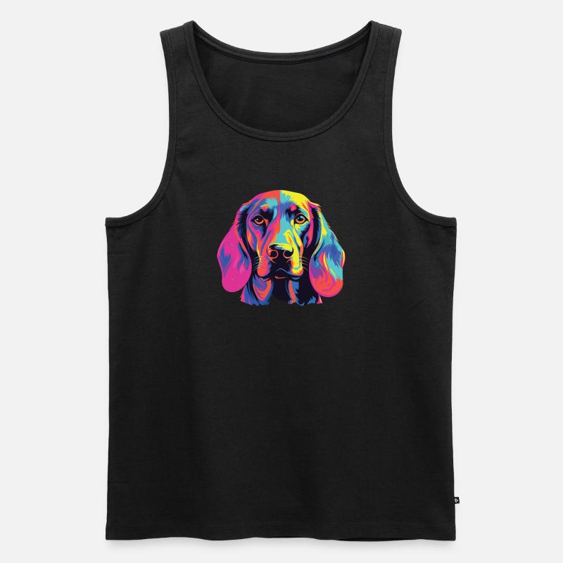 Wasserfarben Farbenfroher Bayerischer - Männer Premium Bio Tank Top - Schwarz