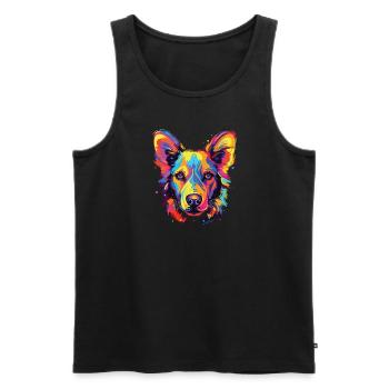 Watercolor Colorful Monkey Huahuas - Men's Premium Organic Tank Top - black - Front - Michal (187cm)