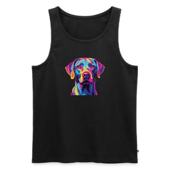 Watercolor Colorful Blue Lacy - Men's Premium Organic Tank Top - black - Front - AI Model Male 178 light (178cm)