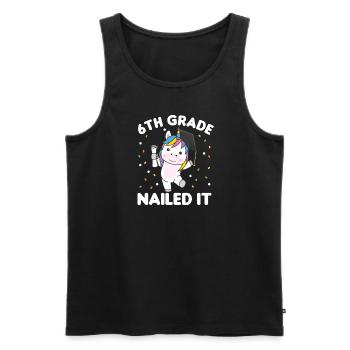Les enfants de 6e année l’ont cloué Licorne Graduation - Débardeur bio Premium Homme - noir - Devant - AI Model Male 178 light (178cm)
