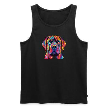 Aquarelles Coloré Boerboel - Débardeur bio Premium Homme - noir - Devant - Michal (187cm)