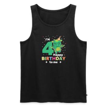 Dragon for 4th birthday children four years old - Men's Premium Organic Tank Top - black - Front - Michal (187cm)