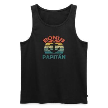 Bonus Papitän Stepdad's Day Best Dad Anchor - Men's Premium Organic Tank Top - black - Front - Michal (187cm)