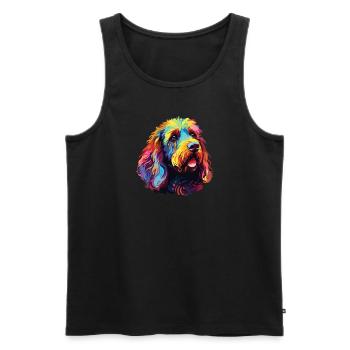 Watercolor Colorful Barbet - Men's Premium Organic Tank Top - black - Front - Michal (187cm)
