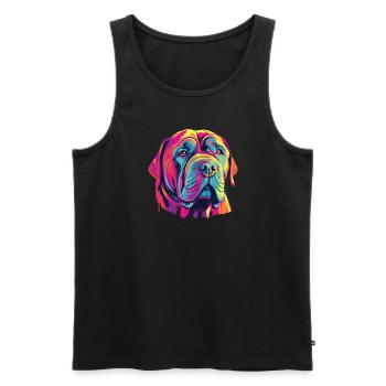 Wasserfarben Farbenfroher Mastino Napoletano - Männer Premium Bio Tank Top - Schwarz - Vorne - Michal (187cm)