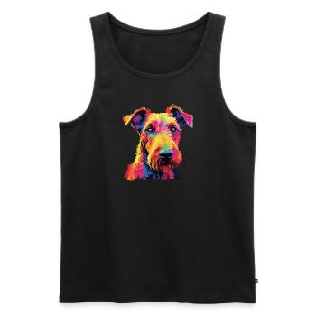 Watercolor Colorful Irish Terrier - Men's Premium Organic Tank Top - black - Front - AI Model Male 178 light (178cm)