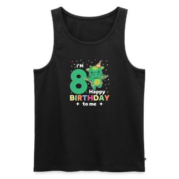 Drache zum 8. Geburtstag Kinder acht Jahre alt - Männer Premium Bio Tank Top - Schwarz - Vorne - Michal (187cm)