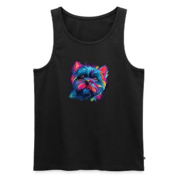 Aquarelles Coloré Affenpinscher - Débardeur bio Premium Homme - noir - Devant - Michal (187cm)