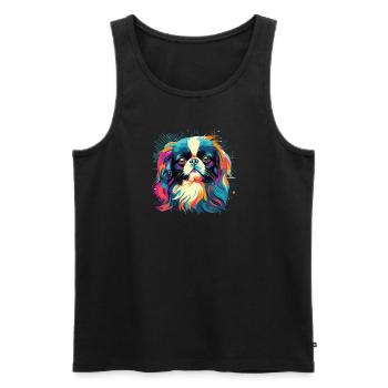 Watercolors Colorful Chin Water - Men's Premium Organic Tank Top - black - Front - AI Model Male 178 light (178cm)