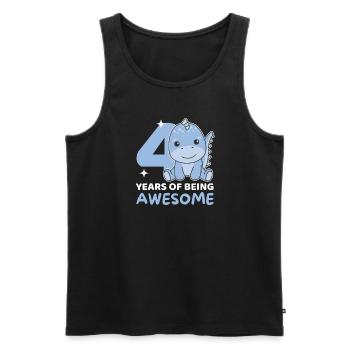 Dino pour les enfants de 4 ans - Débardeur bio Premium Homme - noir - Devant - Michal (187cm)