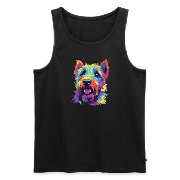Watercolor Colorful Irish Glen Of Imaal - Men's Premium Organic Tank Top - black - Front - Michal (187cm)