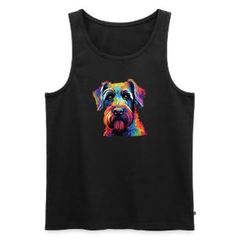 Watercolor Colorful Standard Schnauzer - Men's Premium Organic Tank Top - black - Front - AI Model Male 178 light (178cm)