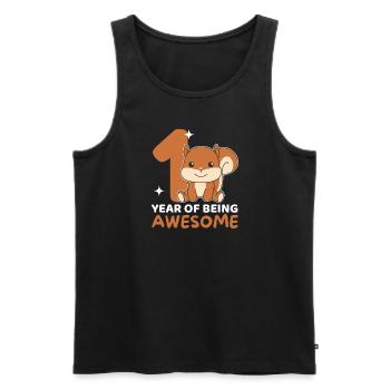 Squirrel for 1st birthday for children one year - Men's Premium Organic Tank Top - black - Front - AI Model Male 178 light (178cm)