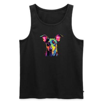 Watercolor Colorful Manchester Terrier - Men's Premium Organic Tank Top - black - Front - AI Model Male 178 light (178cm)