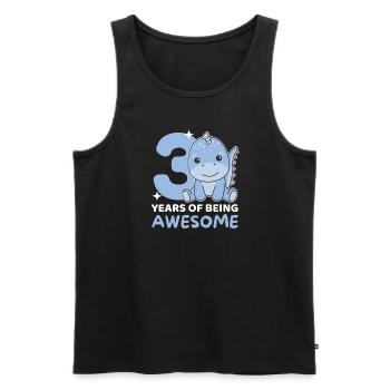 Dino pour les enfants de 3 ans - Débardeur bio Premium Homme - noir - Devant - Michal (187cm)