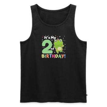Frog for 2nd birthday children two years old - Men's Premium Organic Tank Top - black - Front - Michal (187cm)
