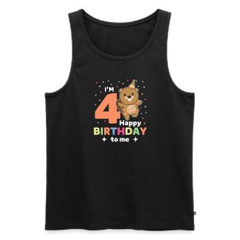 Beaver for 4th birthday children four years old - Men's Premium Organic Tank Top - black - Front - Michal (187cm)