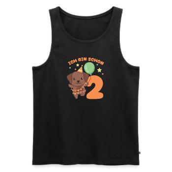 Ich bin schon 2 Hunde Geburtstags Kinder - Männer Premium Bio Tank Top - Schwarz - Vorne - Michal (187cm)