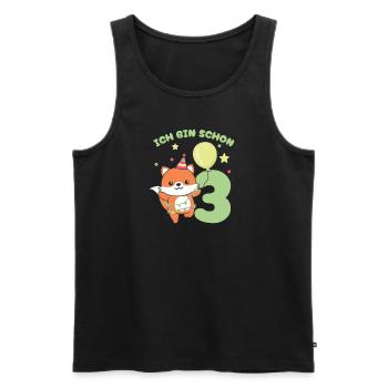 Ich bin schon 3 Füchse Geburtstags Kinder - Männer Premium Bio Tank Top - Schwarz - Vorne - AI Model Male 178 light (178cm)