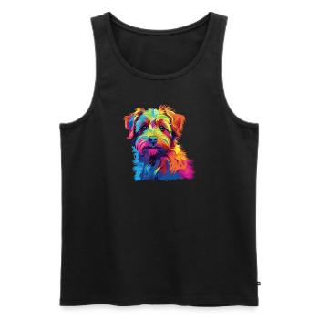 Watercolor Colorful Norfolk Terrier - Men's Premium Organic Tank Top - black - Front - AI Model Male 178 light (178cm)