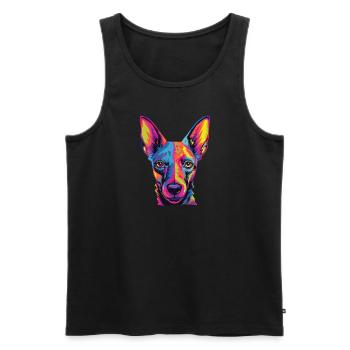Watercolor Colorful Xoloitzcuintli - Men's Premium Organic Tank Top - black - Front - Michal (187cm)