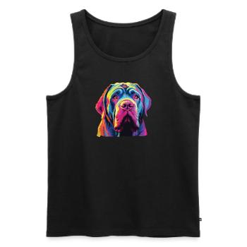 Wasserfarben Farbenfroher Mastino Napoletano - Männer Premium Bio Tank Top - Schwarz - Vorne - Michal (187cm)