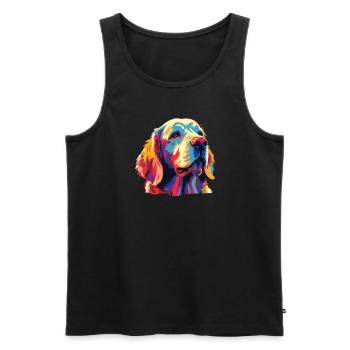 Watercolor Colorful Clumber Spaniel - Men's Premium Organic Tank Top - black - Front - Michal (187cm)
