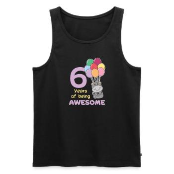 Hippo for 6th birthday children six years old - Men's Premium Organic Tank Top - black - Front - AI Model Male 178 light (178cm)