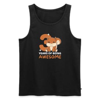 Squirrel for 3rd birthday children three years - Men's Premium Organic Tank Top - black - Front - Michal (187cm)