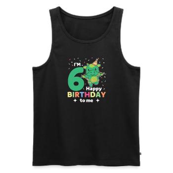 Drache zum 6. Geburtstag Kinder sechs Jahre alt - Männer Premium Bio Tank Top - Schwarz - Vorne - Michal (187cm)