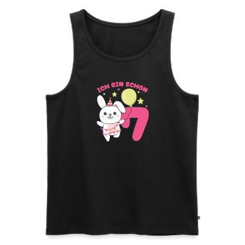 J’ai déjà 7 lapins d’anniversaire enfants - Débardeur bio Premium Homme - noir - Devant - Michal (187cm)