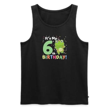 Frog for 6th birthday children six years old - Men's Premium Organic Tank Top - black - Front - Michal (187cm)